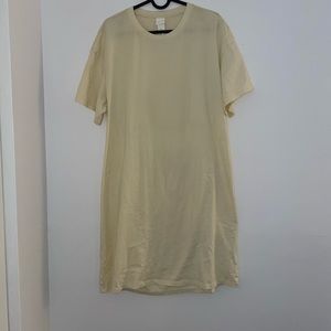 Light Yellow T-Shirt Dress from H&M, Size L